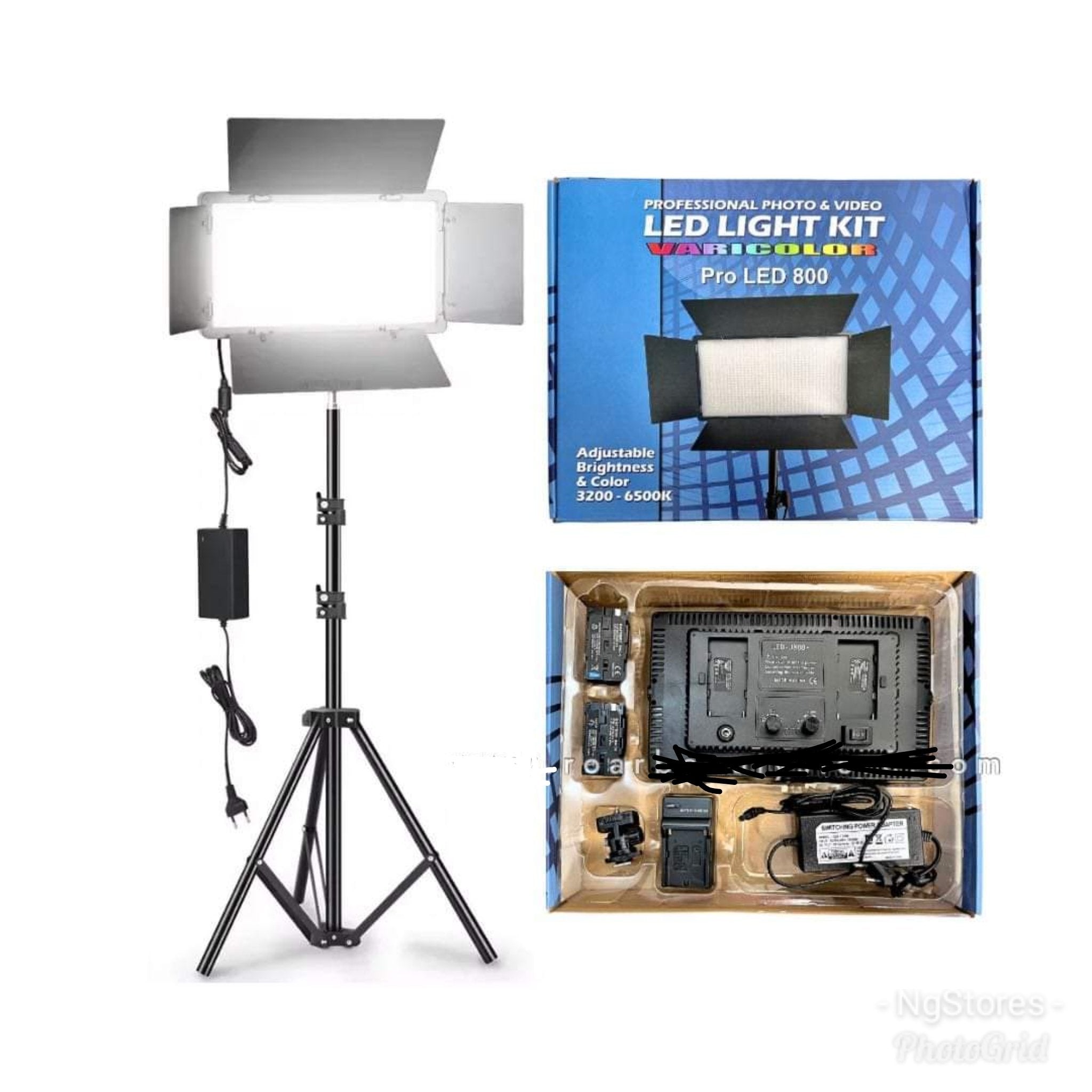 Big Professional LED 800 Light with Tripod Stand & Batteries - Adjustable Brightness & Color for Photography - Saif Al Najmi Kw